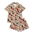 thumbnail image 1 of Tisuna Halloween Pajamas Set For Womens Graphic Print Short Sleeve Button Down Tops And Shorts Sleepwear Pjs Sets Trendy 2 Pieces Housewear S-XXL, 1 of 9