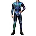 thumbnail image 1 of Tisuna Halloween Skeleton Jumpsuit For Men Tight Fit Zipper Front Bodysuit For Stage Performance Party Wear Size Xxxxl, 1 of 5