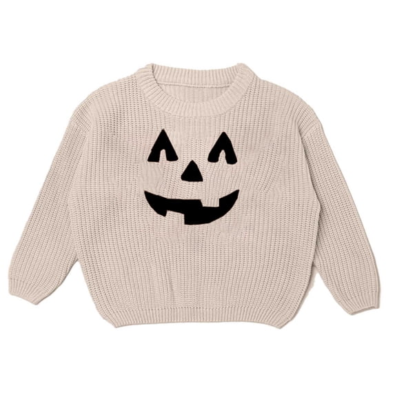 Tisuna Halloween Sweater For Girls Embroidered Pullover Sweater Warm Casual Wear Knit Tops Clothes For Kids Age 0-7 Years
