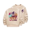 thumbnail image 1 of Tisuna Halloween Sweatshirt For Unisex Teen Kids Graphic Print Long Sleeve Crewneck Sweatshirt Boys And Girls Thermal Theme Party Daily Tees Shirts Size 3-4 Years Khaki, 1 of 7