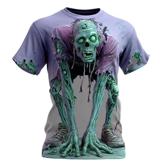 Tisuna Halloween T Shirts For Kids 3D Graphic Print Short Sleeve Crewneck Tops Teen Girls Halloween Fashionable Clothes Size 8-9 Years Purple