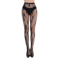 thumbnail image 1 of Tisuna Halloween Tight Socks For Women Skull Print Black Silk Fishnet Stockings Seasonal Events Accessories, 1 of 4