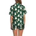 thumbnail image 1 of Tisuna Halloween Womens Pajamas Set Ghost Floral Print Short Sleeve Button Down Tops And Shorts Sleepwear Pjs Sets Soft 2 Pieces Housewear Xs-XXL, 1 of 5