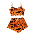 thumbnail image 1 of Tisuna Halloween Womens Pajamas Set Graphic Print Sleeveless Crew Neck Cami Tops And Shorts Sleepwear Pjs Sets Soft 2 Pieces Homewear S-XXL, 1 of 3