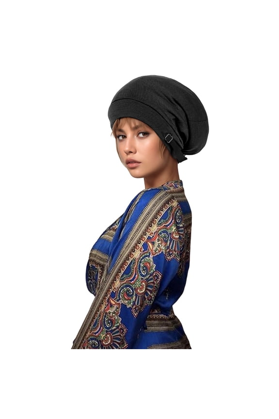 Hats For Women Solid Color Stretchy Beanie Hat Comfortable Relax Adult All Weather Indoor Outdoor Headwear Black