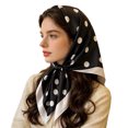 thumbnail image 1 of Tisuna Headbands For Women, Lightweight Large Square Silk Scarf Polka Dot Print Hair Bandana For Outdoor Street, 1 of 7