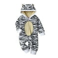 thumbnail image 1 of Tisuna Boys Girls Romper Cartoon Print Long Sleeve Hooded Jumpsuit Cute Breathable Autumn Winter Kids Bodysuit White Size 12-18 Months, 1 of 4