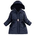 thumbnail image 1 of Tisuna Jacket For Little Boys Girls Solid Color Long Sleeve Hooded Coat Thick Warm Winter Kids Zipper Down Jacket Navy Size 6-7 Years, 1 of 4
