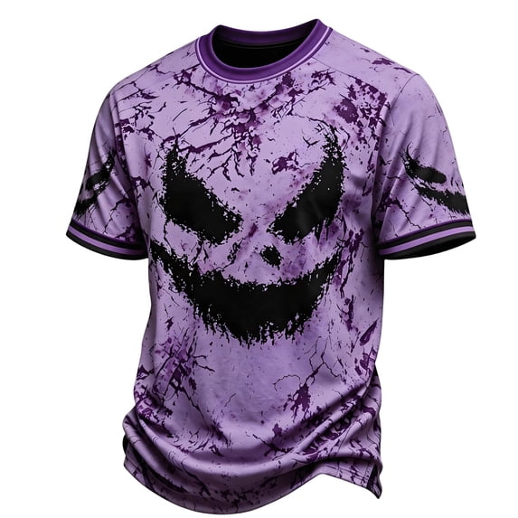 Tisuna Kids Boys Halloween T Shirts Short Sleeve Graphic Shirts Fashion School Wear Tee Shirts, Size 2-13 Years, Purple