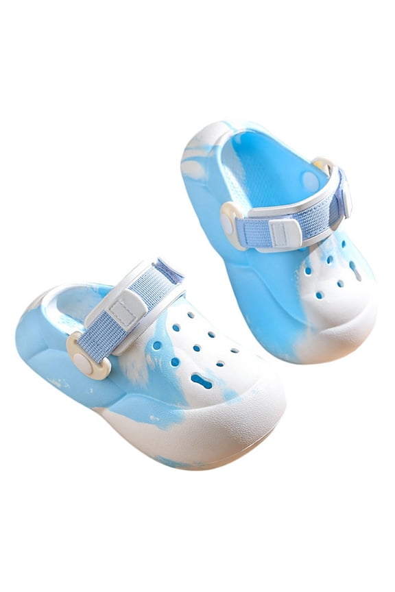 Kids Clogs Boys Girls Garden Clogs Slip On Slides Tie Dye Sandals Beach Pool Indoor Outdoor Blue Footwear