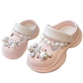 thumbnail image 1 of Tisuna Kids Clogs Girls Garden Clogs On Slides Pearl Sandals Beach Pool Indoor Outdoor Pink Slippers, 1 of 3