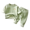 thumbnail image 1 of Tisuna Kids Fall Outfit Set For Boys Warm Graphic Print Long Sleeve Crewneck Tops And Pants 2 Pieces Outfit Set For Children Daily Wear Size 12-18 Months, 1 of 3