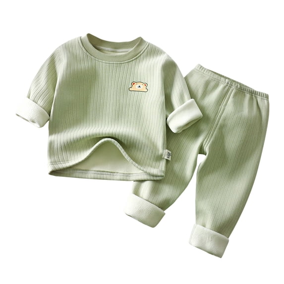 Tisuna Kids Fall Outfit Set For Boys Warm Graphic Print Long Sleeve Crewneck Tops And Pants 2 Pieces Outfit Set For Children Daily Wear Size 12-18 Months