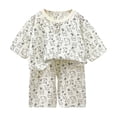 thumbnail image 1 of Tisuna Kids Fall Pajamas Set For Boys Cozy Floral Print Long Sleeve Crewneck Tops And Pants Pjs 2 Pieces Sleepwear Set For Children Daily Wear Size 4-5 Years, 1 of 3