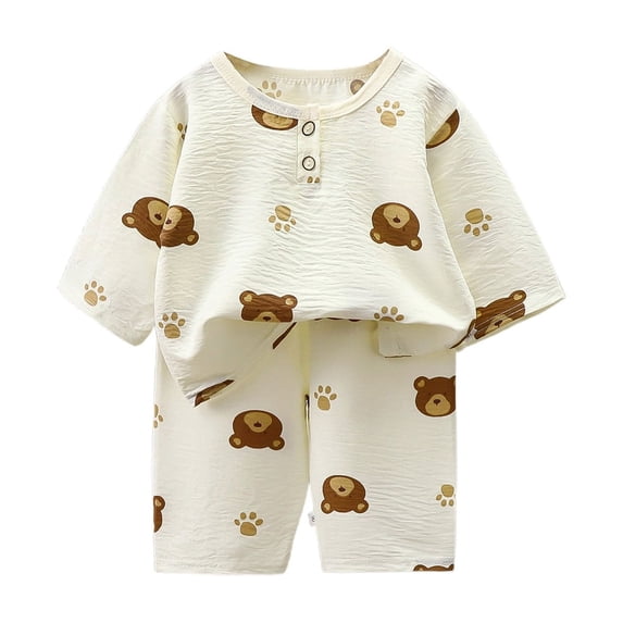 Tisuna Kids Fall Pajamas Set For Boys Cozy Floral Print Long Sleeve Crewneck Tops And Pants Pjs 2 Pieces Sleepwear Set For Children Daily Wear Size 7-8 Years