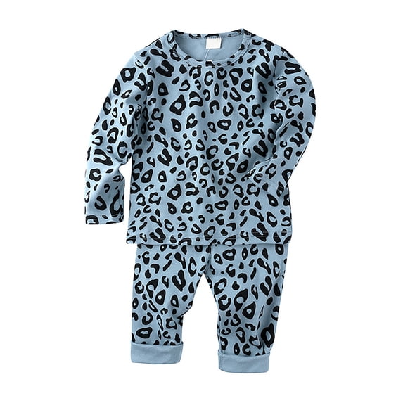 Tisuna Kids Fall Pajamas Set For Girls Relaxed Fit Long Sleeve Crew Neck Leopard Print Tops And Pants Sleepwear Children'S 2 Pieces Loungewear Clothes Set Size 12-24 Months