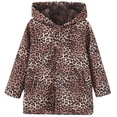 thumbnail image 1 of Tisuna Kids Fleece Jacket Girls Soft Button Down Hooded Jackets Floral Print Everyday Wear Outdoor Coat For Child Age 12 Months-6 Years Brown, 1 of 5