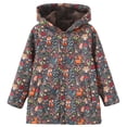 thumbnail image 1 of Tisuna Kids Fleece Jacket Girls Soft Button Down Hooded Jackets Floral Print Everyday Wear Outdoor Coat For Child Age 12 Months-6 Years Coffee, 1 of 4