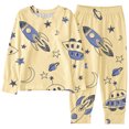 thumbnail image 1 of Tisuna Kids Girls Fall Pajamas Set Cute Long Sleeve Crew Neck Graphic Print Tops And Pants Sleepwear Children'S 2 Pieces Nightwear Clothing Set Size 4-5 Years, 1 of 3