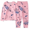 thumbnail image 1 of Tisuna Kids Girls Fall Pajamas Set Cute Long Sleeve Crew Neck Graphic Print Tops And Pants Sleepwear Children'S 2 Pieces Nightwear Clothing Set Size 8-9 Years, 1 of 3