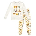 thumbnail image 1 of Tisuna Kids Girls Fall Pajamas Set Fashion Long Sleeve Crew Neck Letter Print Tops And Pants Sleepwear Children'S 2 Pieces Nightwear Matching Set Size 2-3 Years, 1 of 4