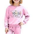 thumbnail image 1 of Tisuna Kids Girls Long Sleeve Sweatshirts Soft Crewneck Letter Print Tops Toddler Daily Wear Fall Outfits Size 4-5 Years Pink, 1 of 5