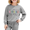 thumbnail image 1 of Tisuna Kids Girls Long Sleeve Sweatshirts Soft Crewneck Letter Print Tops Toddler Daily Wear Fall Outfits Size 5-6 Years Grey, 1 of 3
