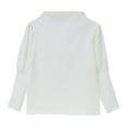 thumbnail image 1 of Tisuna Kids Girls Long Sleeve T Shirts Fashion Stand Collar Solid Color Tops Toddler Daily Wear Fall Outfits Size 2-3 Years White, 1 of 9