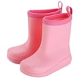 thumbnail image 1 of Tisuna Boys Girls Rain Boots Toddler Solid Color Anti- Easy On Booties Waterproof Lightweight Unisex Children Rainy Day Outdoor Rain Shoes Size 2.5-3 Years, 1 of 5