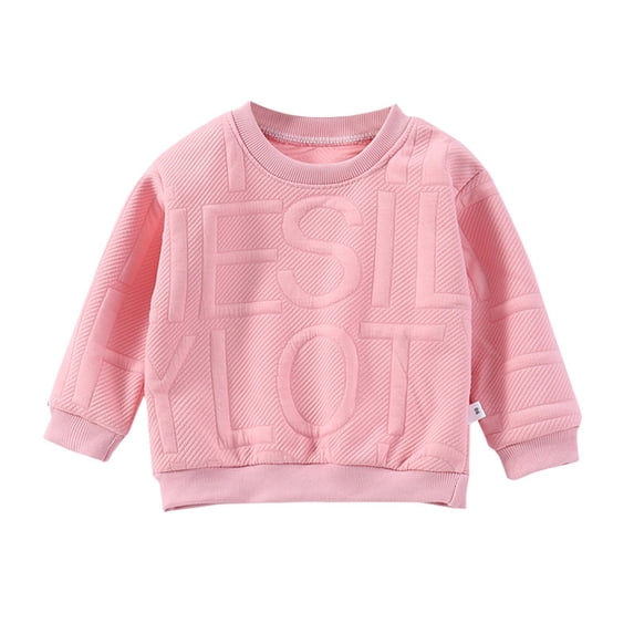 Tisuna Kids Sweatshirts Boys Comfortable Long Sleeve Sweatshirt Teen And Youth Letter Print Festival Casual Outfits Size 12-18 Months