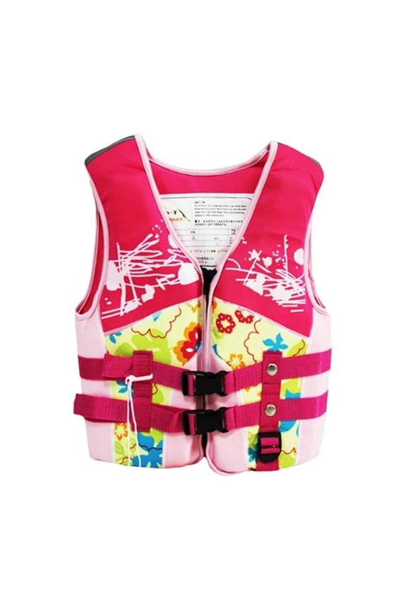 Life Jacket For Toddler Girls Boys Cartoon Print Sleeveless Zipper Down Adjustable Safety Belt Buoyancy Vest Unisex Fishing Swimming Child Rescue Equipment