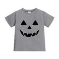 thumbnail image 1 of Tisuna Little Boys Girls Halloween Shirt Cartoon Print Short Sleeve Crew Neck Top Comfortable Leisure Kids T Shirt Grey Size 4-5 Years, 1 of 4
