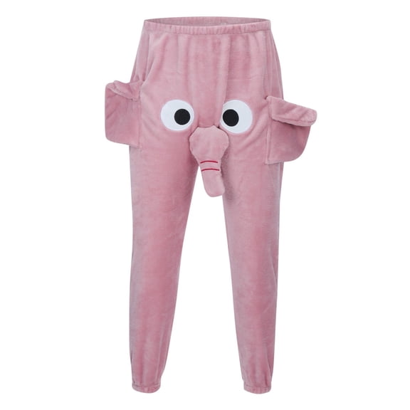 Tisuna Little Boys Girls Pants Cartoon Print Elastic Waist Taper Leg Trousers Warm Fashion Winter Kids Homewear Pants Pink Size 6-7 Years