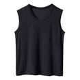 thumbnail image 1 of Tisuna Little Boys Tops Solid Color Sleeveless Crew Neck Shirts Soft Breathable Summer Boys Tank Tops Black Size 15-16 Years, 1 of 3