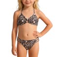 thumbnail image 1 of Tisuna Little Girls Bikini Swimsuit Floral Print Sleeveless Halter Tops With Shorts Swimwear Fashion Comfortable Big Girls Summer Pool Beach Water Play Bathing Suit, 1 of 9