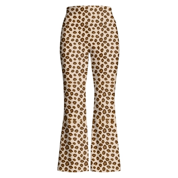 Tisuna Little Girls Flare Pants Butterfly Print Elastic Waist Flare Leg Trousers Fashion Breathable Youth Girls All Season Party Play Street Wear Khaki Size 9-10 Years