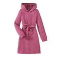 thumbnail image 1 of Tisuna Little Girls Sweater Dress Solid Color Long Sleeve Hooded Dresses Casual Stretch Autumn Winter Girls Dress Pink Size 9-10 Years, 1 of 7