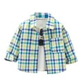 thumbnail image 1 of Tisuna Long Sleeve Shirt For Boys Toddler Plaid Print Button Down Lapel Neck Tops Fashion Soft Little Kids Spring Summer T Shirt Dark Green Size 4-5 Years, 1 of 9