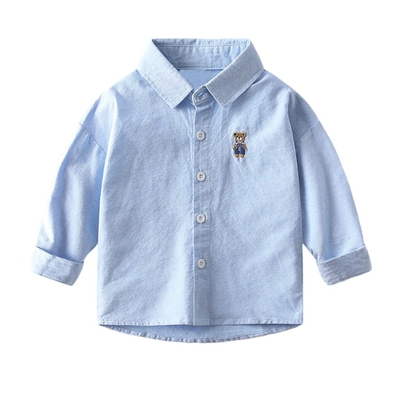 Tisuna Long Sleeve Shirts For Boys Child Regular Fit Lapel Collar Graphic Print Tops Teen Boys Everyday Wear Fall Shirts Size 4-5 Years