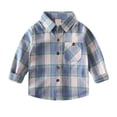 thumbnail image 1 of Tisuna Long Sleeve Shirts For Kids Boys Regular Fit Lapel Collar Plaid Print Tops Toddler Casual Wear Fall Tees Size 4-5 Years, 1 of 1