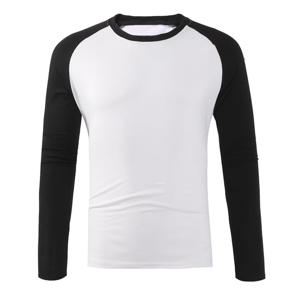 Tisuna Long Sleeve T-Shirts For Men Lightweight Crew Neck Tops Men Color Blocking Tshirts For Fitness Sports Size Xl