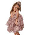 thumbnail image 1 of Tisuna Mardi Gras Mesh Dress For Girls Toddler Polka Dot Print Sleeveless Suspender Dresses With Multi Layered Cute Lightweight Girls Summer Dress Coffee Size 12-18 Months, 1 of 6