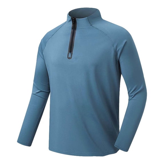 Tisuna Men Autumn T-Shirts Soft Stand Collar Tops Men Solid Outfits For Work Office Size M