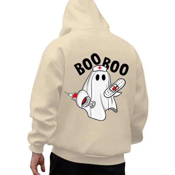 Tisuna Men'S Halloween Hoodies Ghost Print Long Sleeve Hooded Tops Lightweight Men Festival Theme Party Hoody Clothes Size L