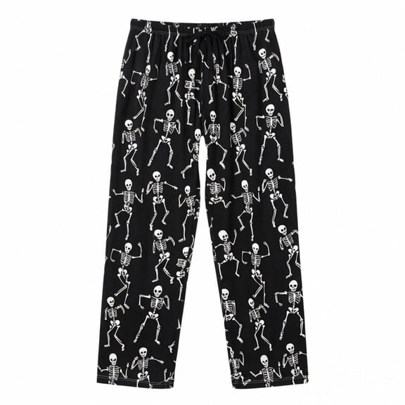 Tisuna Men'S Halloween Pajamas Pants Skeleton Print Elastic Waist Bottom Casual Sleepwear Pants Comfortable Theme Party Nightwear Trousers Size L