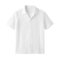 thumbnail image 1 of Tisuna Men'S Shirts Short Sleeve Button Down Moisture-Wicking Summer T-Shirts Mens Classic Collared Dress Shirts For Work Business White Size L, 1 of 4
