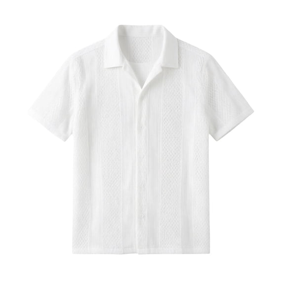 Tisuna Men'S Shirts Short Sleeve Button Down Moisture-Wicking Summer T-Shirts Mens Classic Collared Dress Shirts For Work Business White Size L