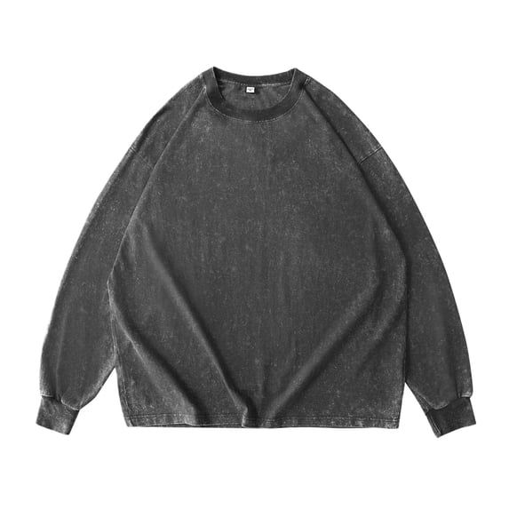 Tisuna Mens Fall Distressed T-Shirts Lightweight Crew Neck Tops Men Solid Shirts For Going Out Street Size Xxxl