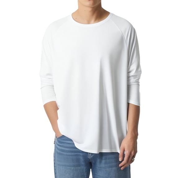 Tisuna Mens Fall T-Shirts Quick Dry Crew Neck Tops Men Solid Shirts For Going Out Street Size Xl