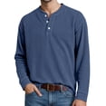 thumbnail image 1 of Tisuna Mens Fall T-Shirts Soft Henley Neck Tops Men Solid Shirts For Daily Wear Size Xl, 1 of 4